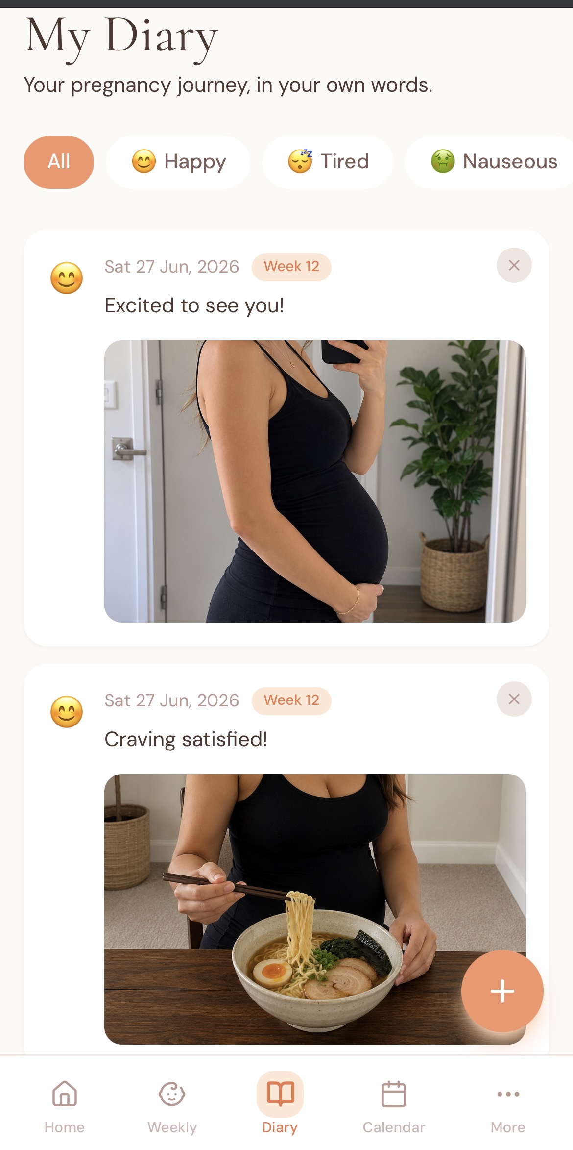 Bloom app — Diary